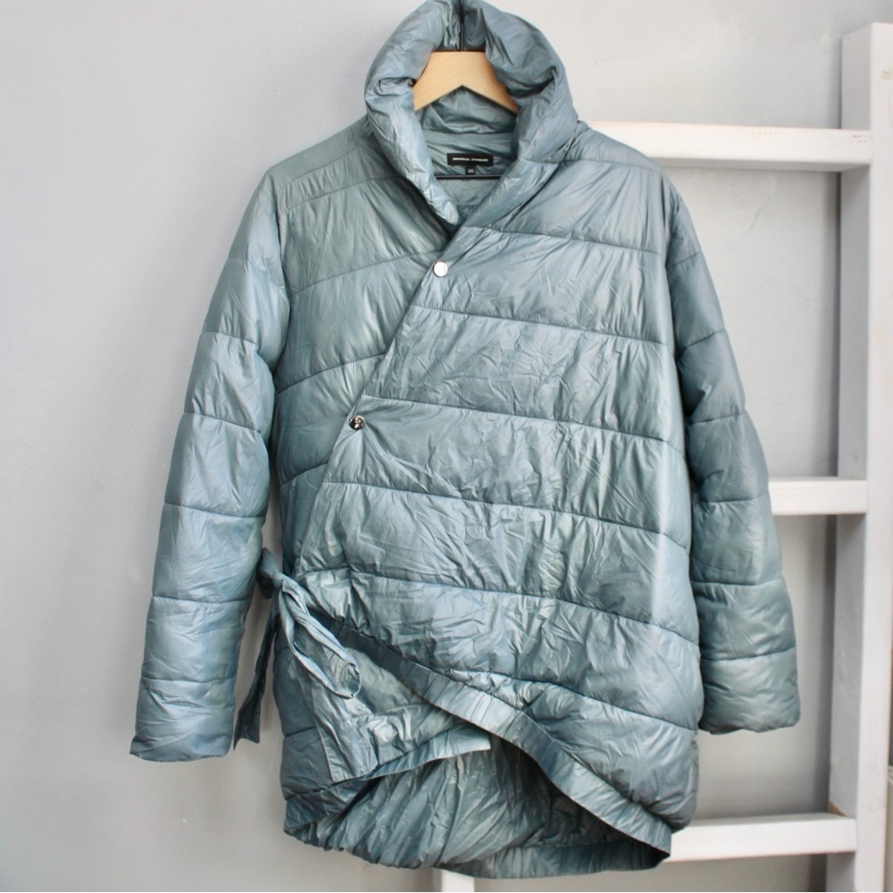 Universal Standard Women's Kanda Puffer Coat Jacket in Storm Blue 2XS / Medium